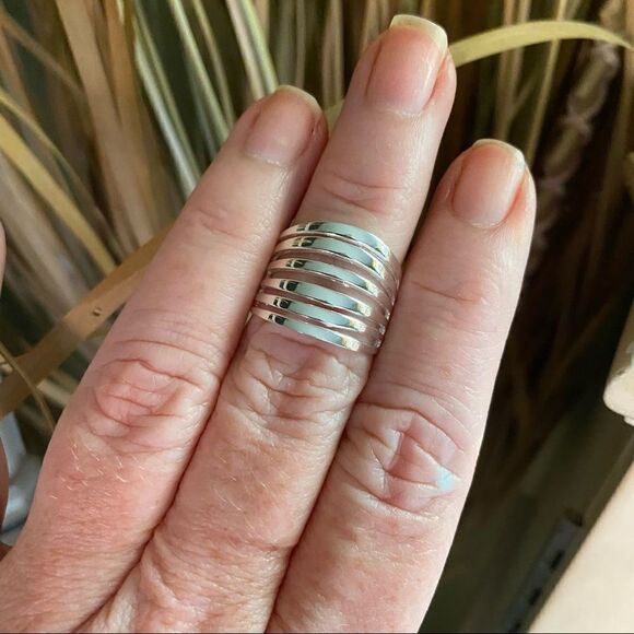 Sterling Silver Multi-Band High-Polish Ring Sizes 7&8 - Picture 5 of 5